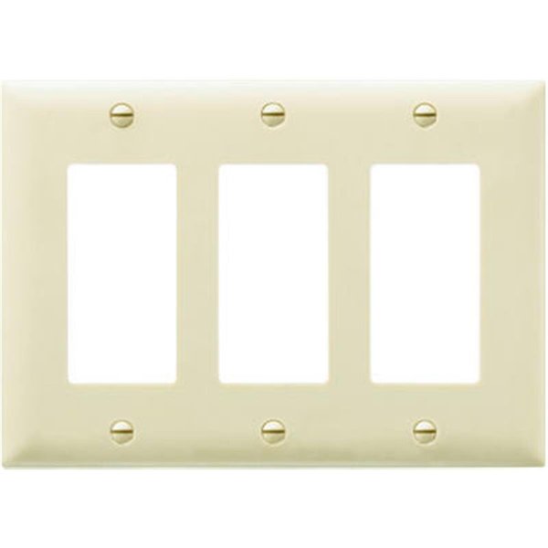 Nextgen TP263ICC12 3 Gang 3 Decorator Openings Nylon Wall Plate; Ivory NE570286